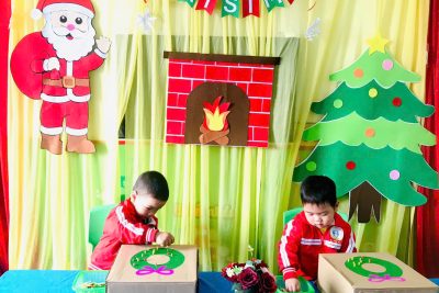 HOẠT ĐỘNG TRẢI NGHIỆM VỚI ĐỒ VẬT – CHỦ ĐỀ LỄ NÔ-EN – LỚP NHÀ TRẺ B