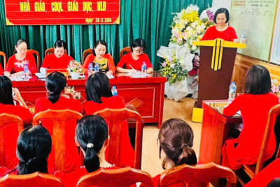 Hội nghị nhà giáo, cán bộ quản lý giáo dục, người lao động năm học 2024-2025 Trường Mầm non xã Nghĩa Thái