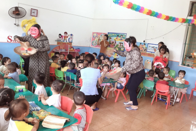 Chương trình: “Vui hội trăng rằm” của các bé trường Mầm non Nghĩa Thái